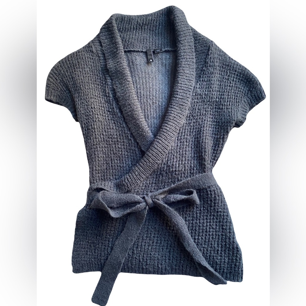 H&M Divided dark grey wrap short sleeve sweater - size 6